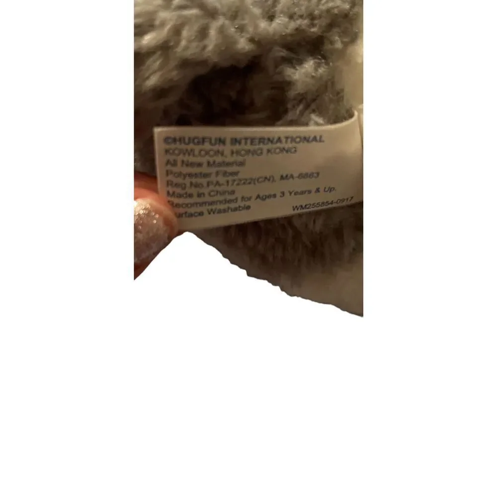 Hug Fun Gray White Dog Schnauzer Puppy Love Plush Stuffed Animal Toy